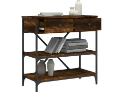 Mesa consola madera de ingeniería roble ahumado 75x34,5x75 cm ES646440