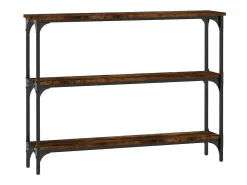 Mesa consola madera de ingeniería roble ahumado 100x22,5x75 cm ES676305