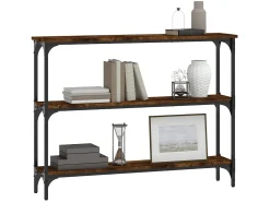 Mesa consola madera de ingeniería roble ahumado 100x22,5x75 cm ES676305