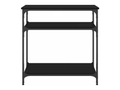 Mesa consola madera de ingeniería negra 75x29x75 cm