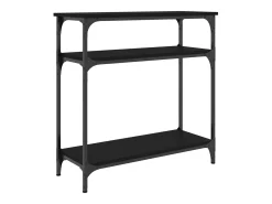 Mesa consola madera de ingeniería negra 75x29x75 cm
