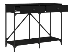 Mesa consola madera de ingeniería negra 100x39x78,5 cm ES503588
