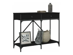 Mesa consola madera de ingeniería negra 100x39x78,5 cm ES503588