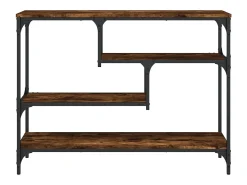 Mesa consola madera de ingeniería roble ahumado 100x30x75 cm
