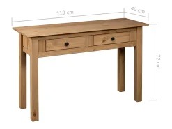 Mesa consola madera maciza pino Panamá Range 110x40x72 cm