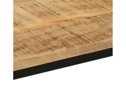 Mesa consola madera maciza mango rugosa y hierro 110x30x75 cm