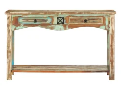 Mesa consola madera maciza reciclada 120x40x75 cm