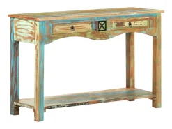 Mesa consola madera maciza reciclada 120x40x75 cm