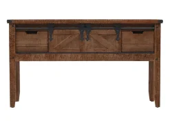 Mesa consola Madera maciza de abeto 131 x 35,5 x 75 cm Marrón
