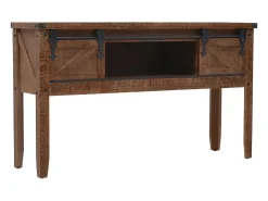 Mesa consola Madera maciza de abeto 131 x 35,5 x 75 cm Marrón