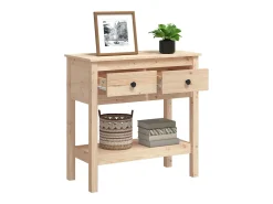 Mesa consola madera maciza de pino 75x35x75 cm ES825720