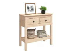Mesa consola madera maciza de pino 75x35x75 cm ES825720