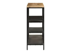 Mesa consola madera maciza mango rugosa y hierro 110x30x75 cm ES845957