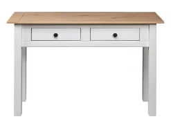 Mesa consola madera maciza pino Panamá blanco 110x40x72cm ES112177
