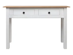 Mesa consola madera maciza pino Panamá blanco 110x40x72cm ES112177