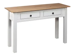 Mesa consola madera maciza pino Panamá blanco 110x40x72cm ES112177