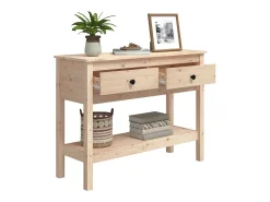 Mesa consola madera maciza de pino 100x35x75 cm ES343959