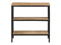 Mesa consola madera maciza de mango rugosa 70x35x70 cm ES654248