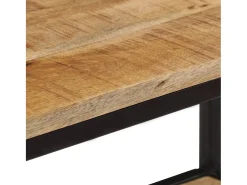 Mesa consola madera maciza de mango rugosa 70x35x70 cm ES654248