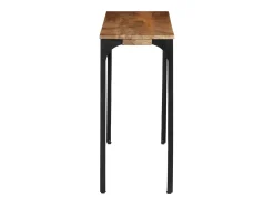 Mesa consola madera maciza de mango y hierro 110x35x76 cm