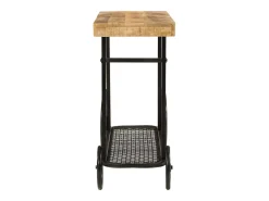 Mesa consola madera maciza de mango y hierro 112x36x76 cm