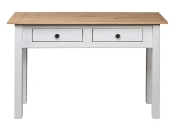 Mesa consola madera maciza pino Panamá blanco 110x40x72cm