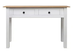 Mesa consola madera maciza pino Panamá blanco 110x40x72cm