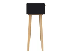 Mesa consola madera pino maciza ratán natural negro 80x30x75 cm ES920002