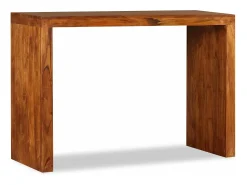 Mesa consola Madera sólida con acabado miel 110x40x76 cm