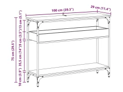 Mesa Consola Madera vieja 100 x 29 x 75 cm Madera contrachapada
