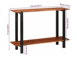 Mesa Consola Marrón 110 x 30 x 75 cm madera maciza de acacia