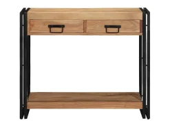 Mesa Consola Marrón 90 x 33 x 75 cm madera maciza de acacia
