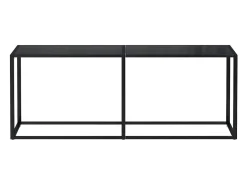 Mesa consola negra 200x35x75,5 cm Cristal templado