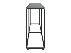 Mesa consola negra 200x35x75,5 cm Cristal templado