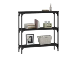 Mesa consola negra 75x22,5x75 cm madera de ingeniería
