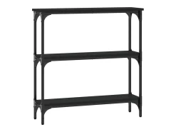 Mesa consola negra 75x22,5x75 cm madera de ingeniería