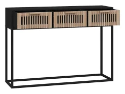 Mesa consola negra 105x30x75 cm madera contrachapada y hierro