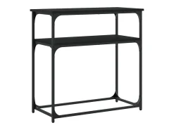 Mesa consola negra 75x35,5x75 cm madera de ingeniería