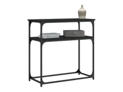 Mesa consola negra 75x35,5x75 cm madera de ingeniería