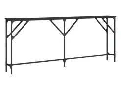 Mesa consola negra 180x23x75 cm madera de ingeniería