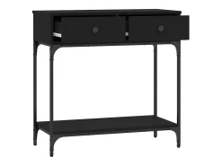 Mesa consola negra 75x34,5x75 cm madera de ingeniería