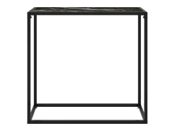 Mesa consola negra 80x35x75 cm Cristal templado