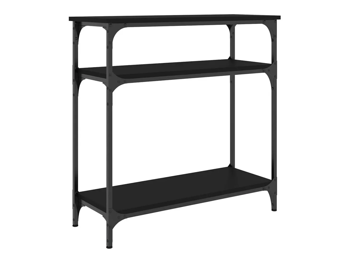Mesa consola negra 75x29x75 cm madera de ingeniería