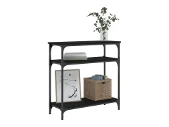 Mesa consola negra 75x29x75 cm madera de ingeniería