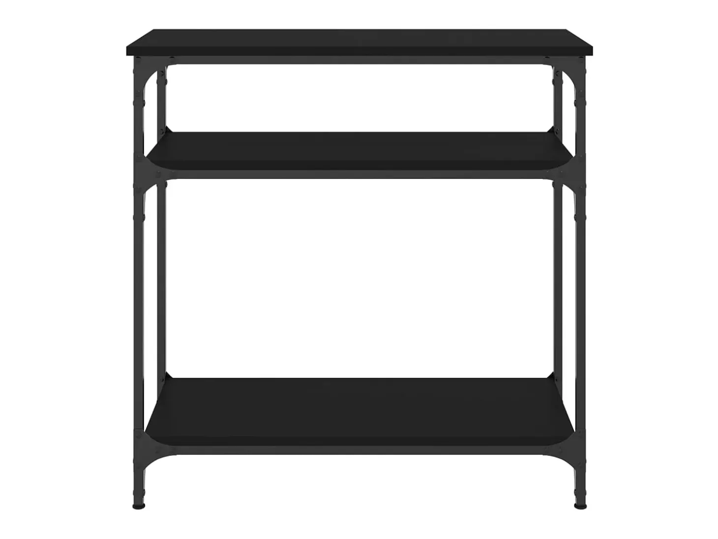 Mesa consola negra 75x29x75 cm madera de ingeniería