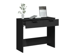 Mesa consola negra 90x36x75 cm madera de ingeniería