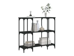 Mesa consola negra 102x35x90 cm madera de ingeniería