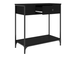 Mesa consola negra 75x34,5x75 cm madera de ingeniería