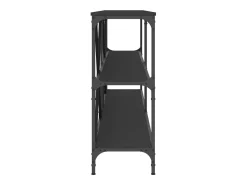 Mesa consola negra 200x30x75 cm madera contrachapada y hierro