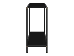 Mesa consola negra 80x35x75 cm Cristal templado